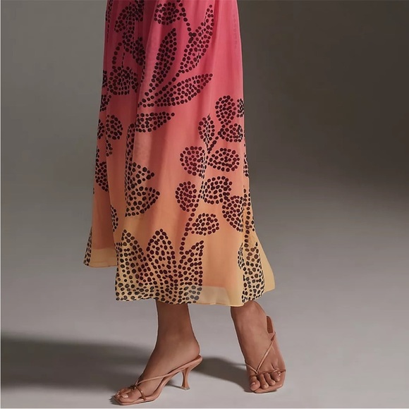 Anthropologie Verb by Pallavi Singhee V-Neck Ombre Maxi Dress Medium New w Tags - Picture 7 of 14